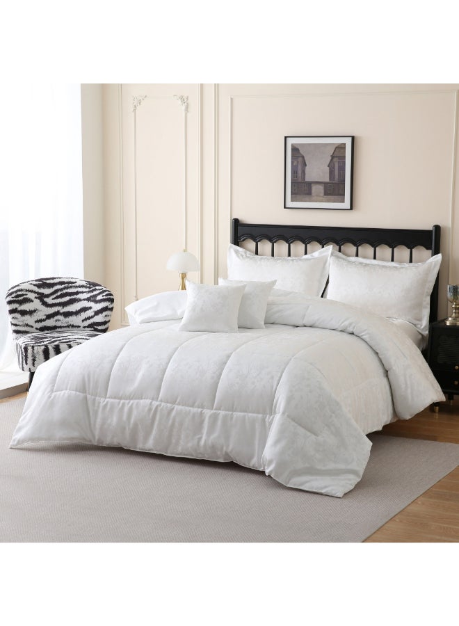 Home Box White Leaf 5-Piece King Comforter Set for Adults - Image 2